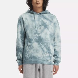 Reebok Classics Natural Dye Marble Hoodie Sweatshirt Blue L Large Hoops Blue